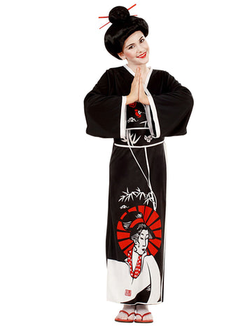 Fata de costume chinezești negre