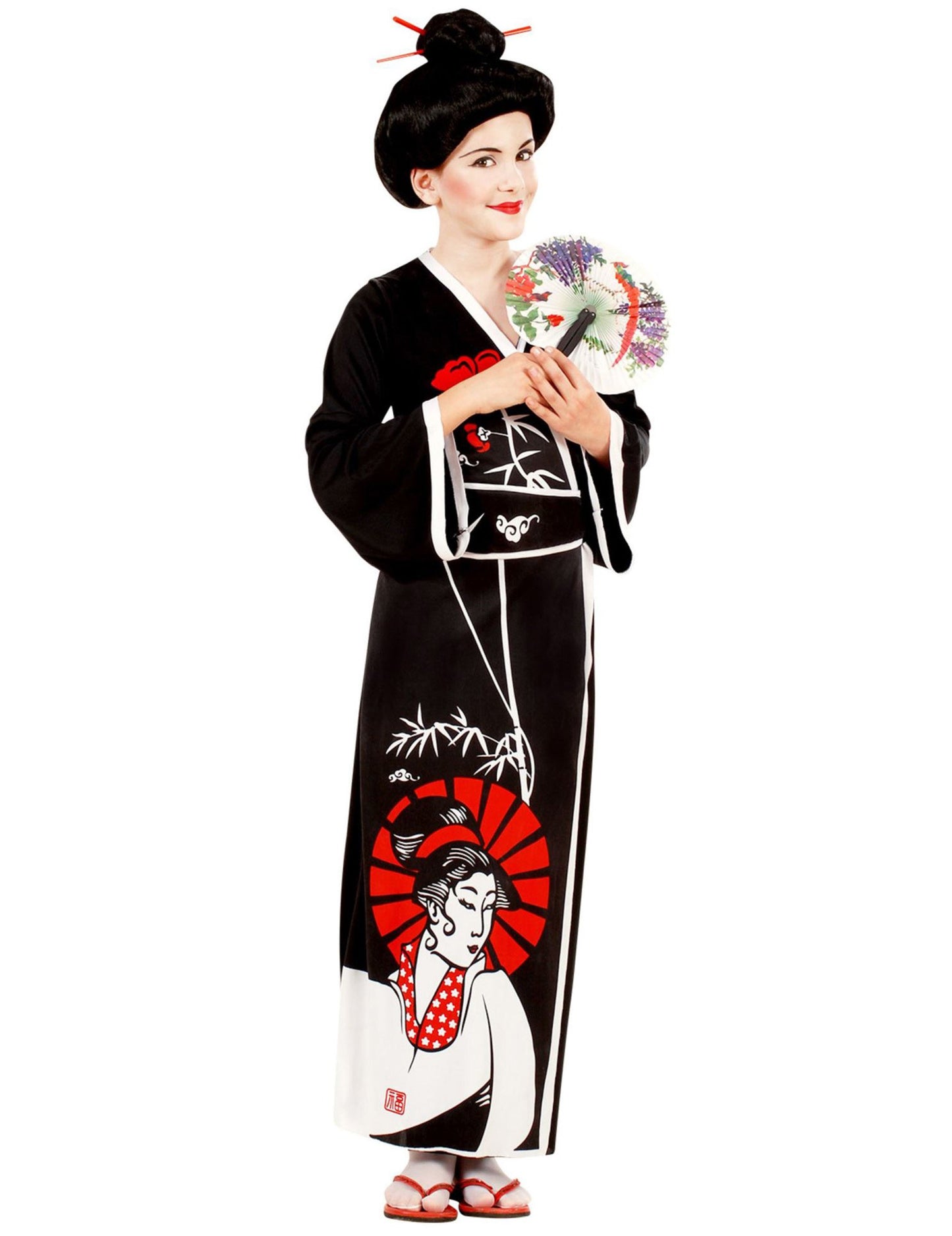 Fata de costume chinezești negre