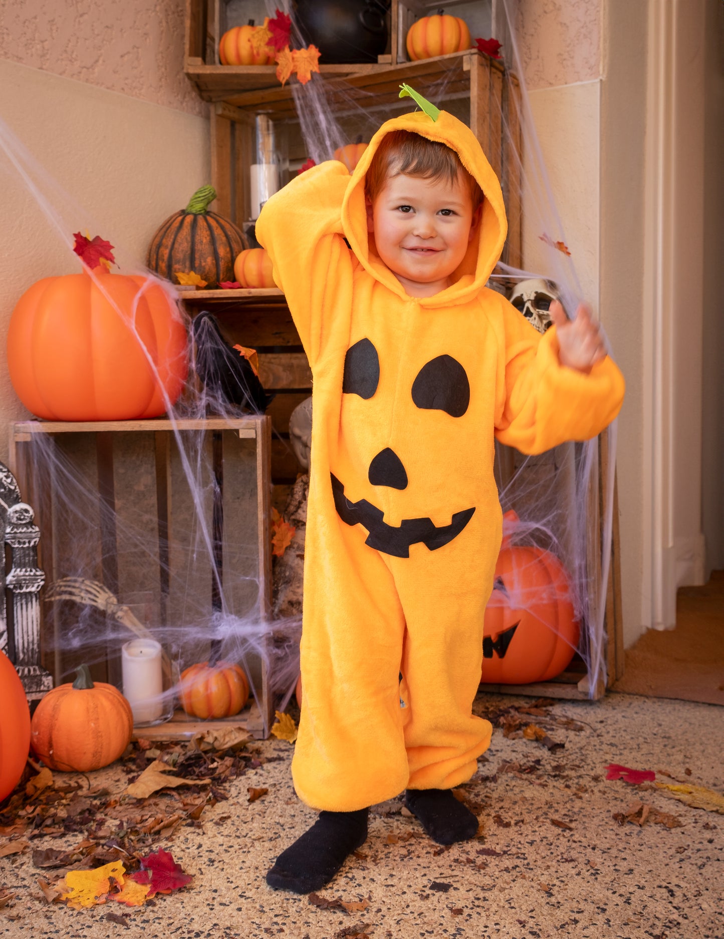 Deghizare de dovleac de pluș pentru bebeluși