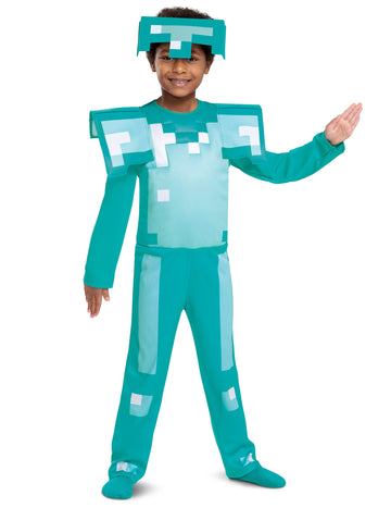 Costum clasic pentru copii cu armură cu diamante Minecraft