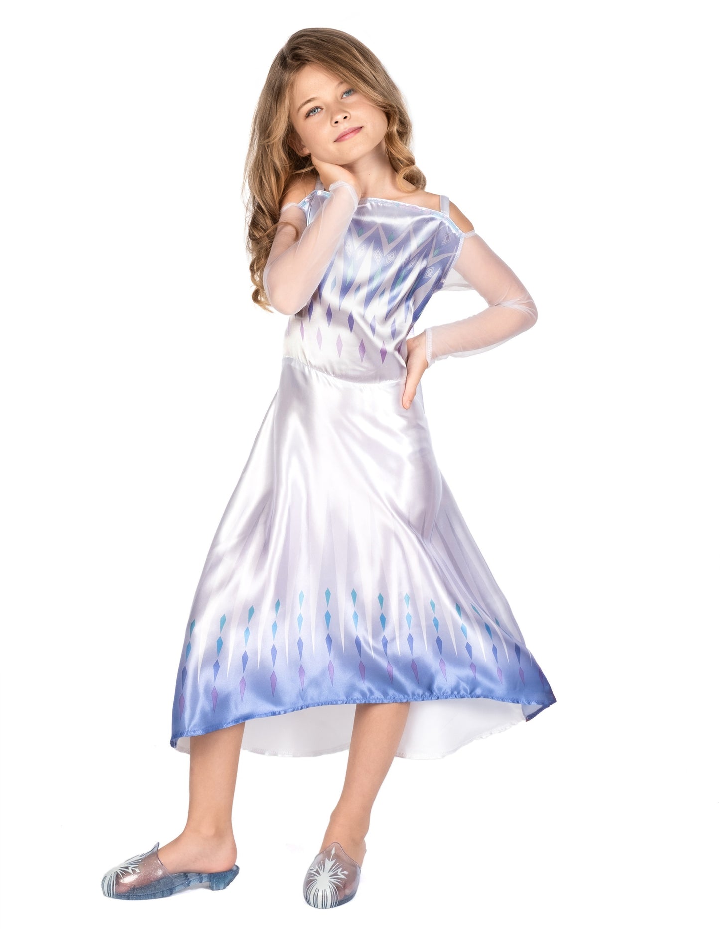 Costum clasic alb Elsa din Regatul de Gheață 2™ pentru fete