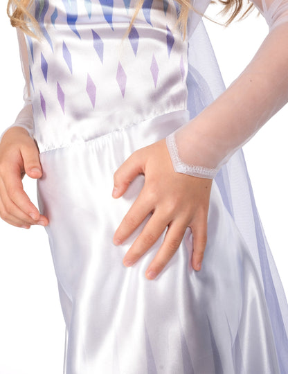 Costum clasic alb Elsa din Regatul de Gheață 2™ pentru fete