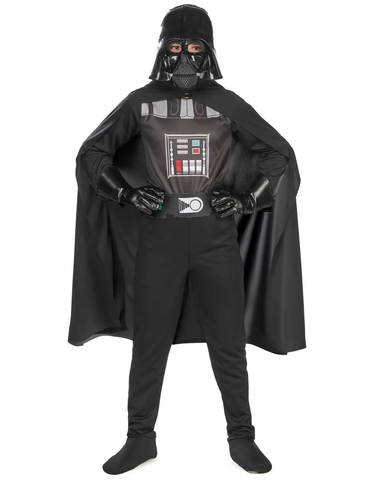 Vedere din față a costumului clasic Dark Vador pentru băiat