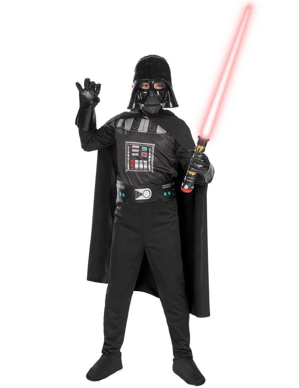 Sabie laser roșu ținut în mână al costumului clasic Dark Vador pentru băiat