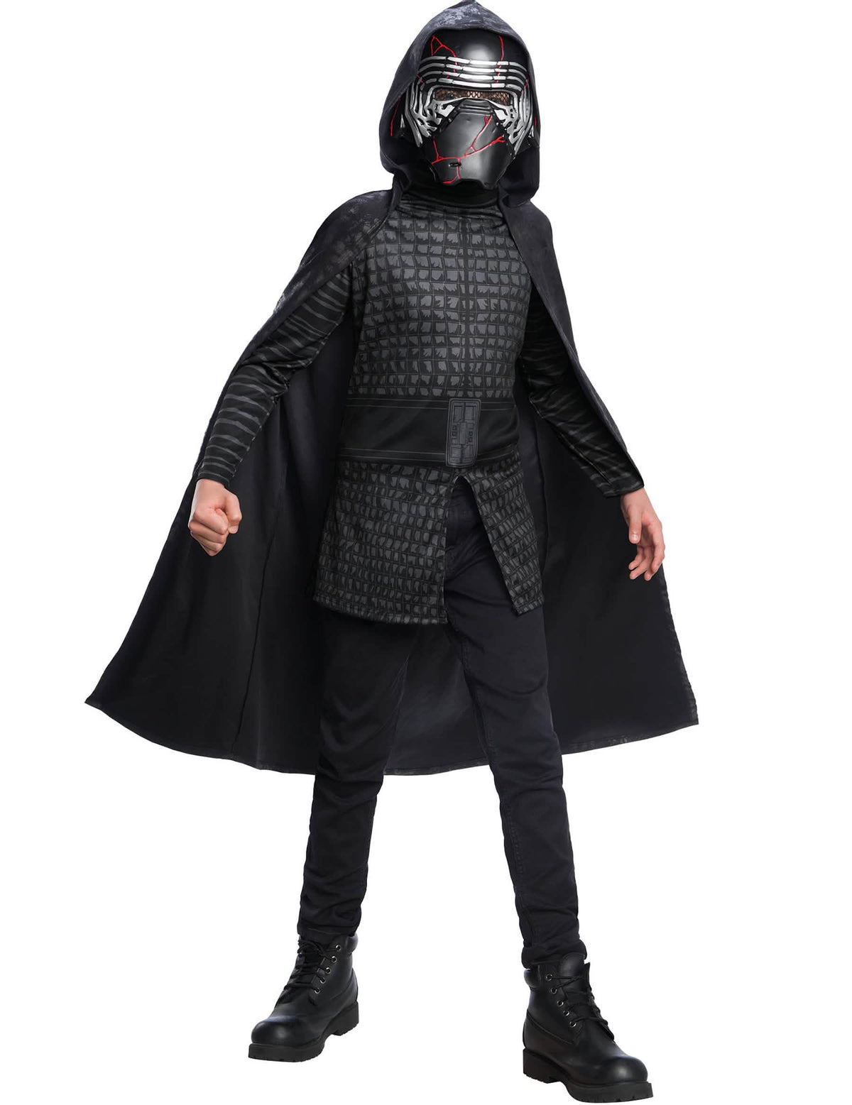 Costum clasic Kylo Ren Star Wars IX pentru copil negru cu mască și pelerină