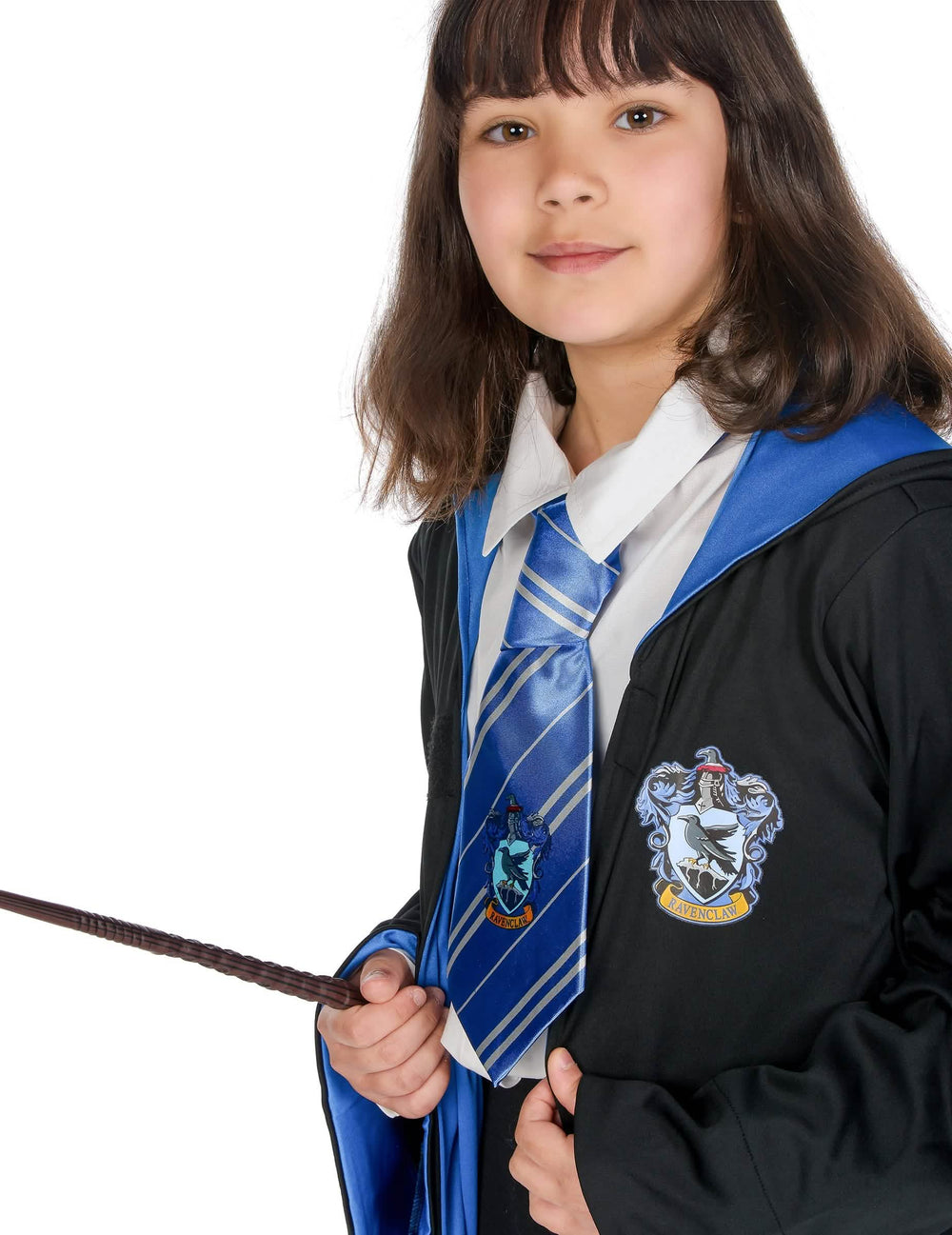 Prim-plan pe bagheta magică a costumului clasic Serdaigle Harry Potter™