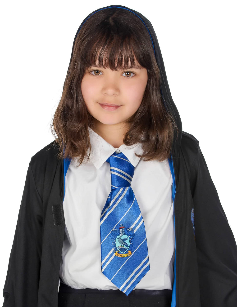 Prim-plan asupra glugii costumului clasic Serdaigle Harry Potter™