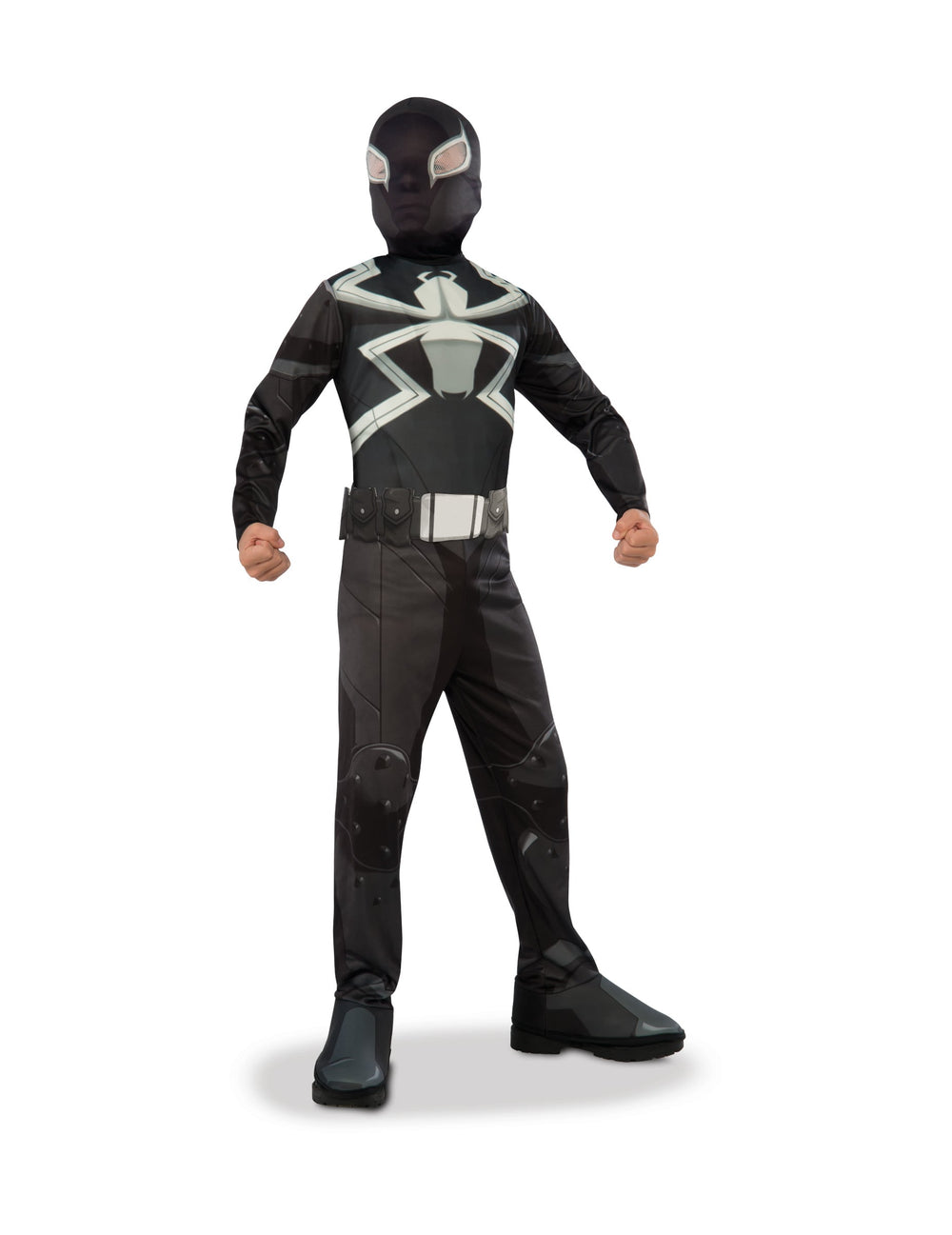 Déguisement classique Venom™ pour garçon noir avec motif araignée blanche