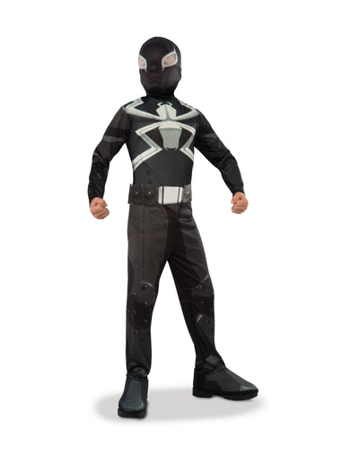 Déguisement classique Venom™ pour garçon noir avec motif araignée blanche