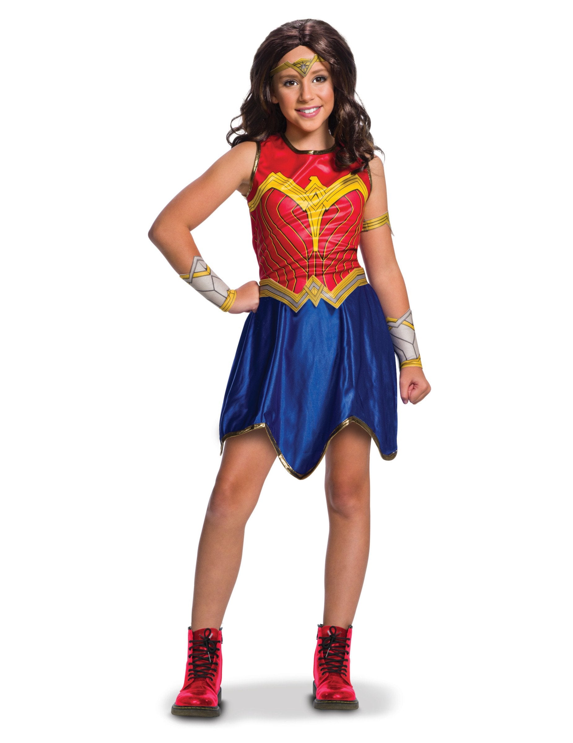 Déguisement classique Wonder Woman Justice League™ pour fille rouge bleu et doré