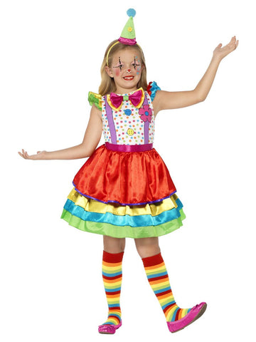 Fată multicoloră de costum de clovn