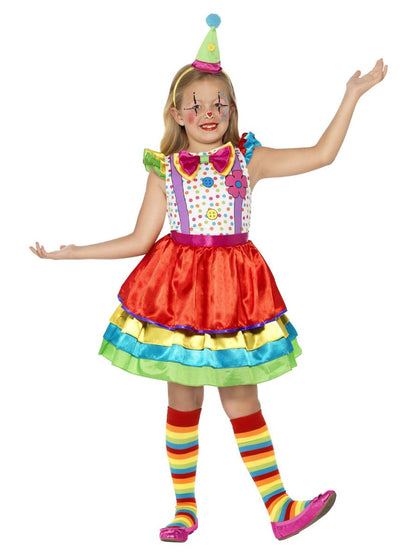 Fată multicoloră de costum de clovn