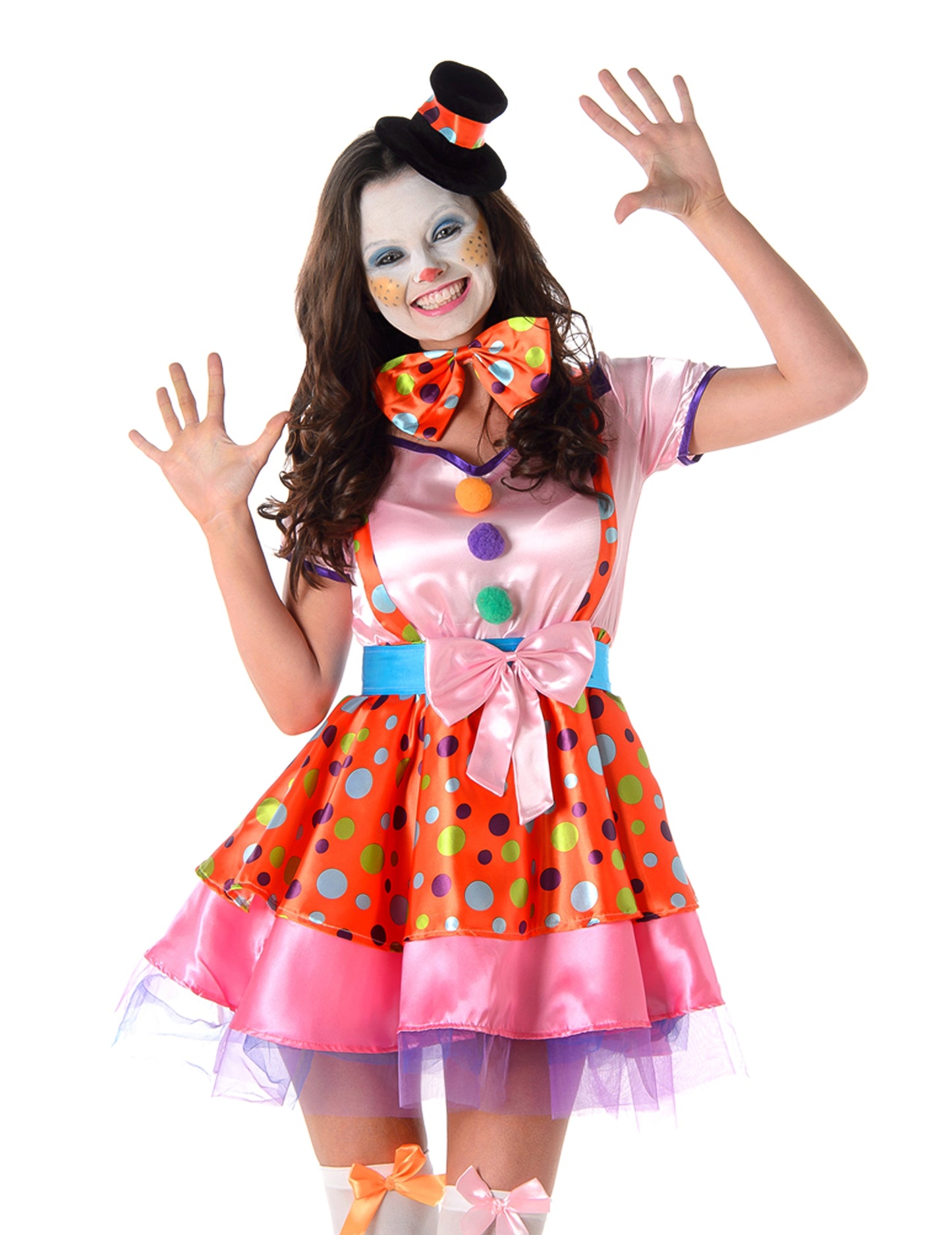 Costum de clovn colorat pentru femei