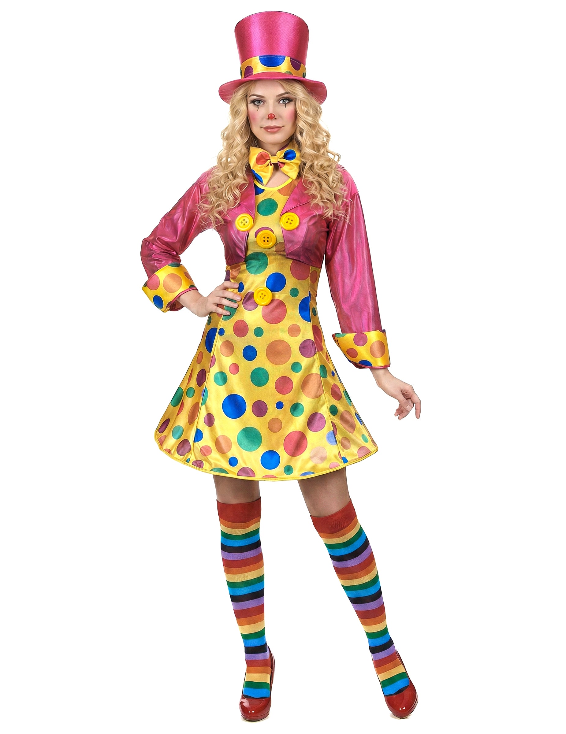 Vedere din față a costumului de clown amuzant pentru femei