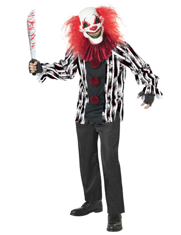 Costum de clovn nebun cu mască de lux pentru adulți