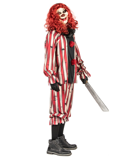 Vue de trois-quarts du déguisement de clown démoniaque luxe pour adulte