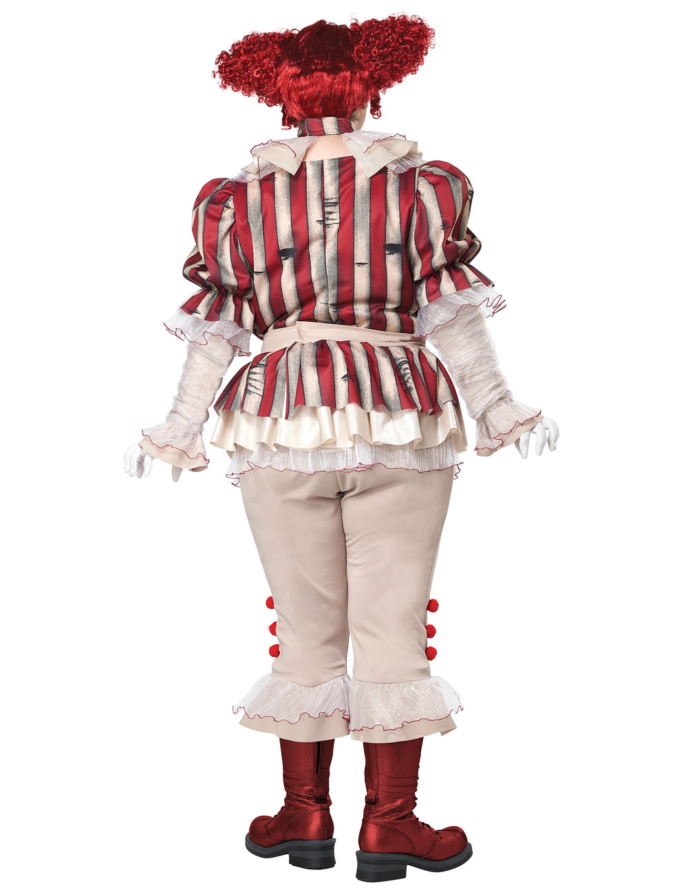 Vue de dos du déguisement de clown psycho luxe pour femme