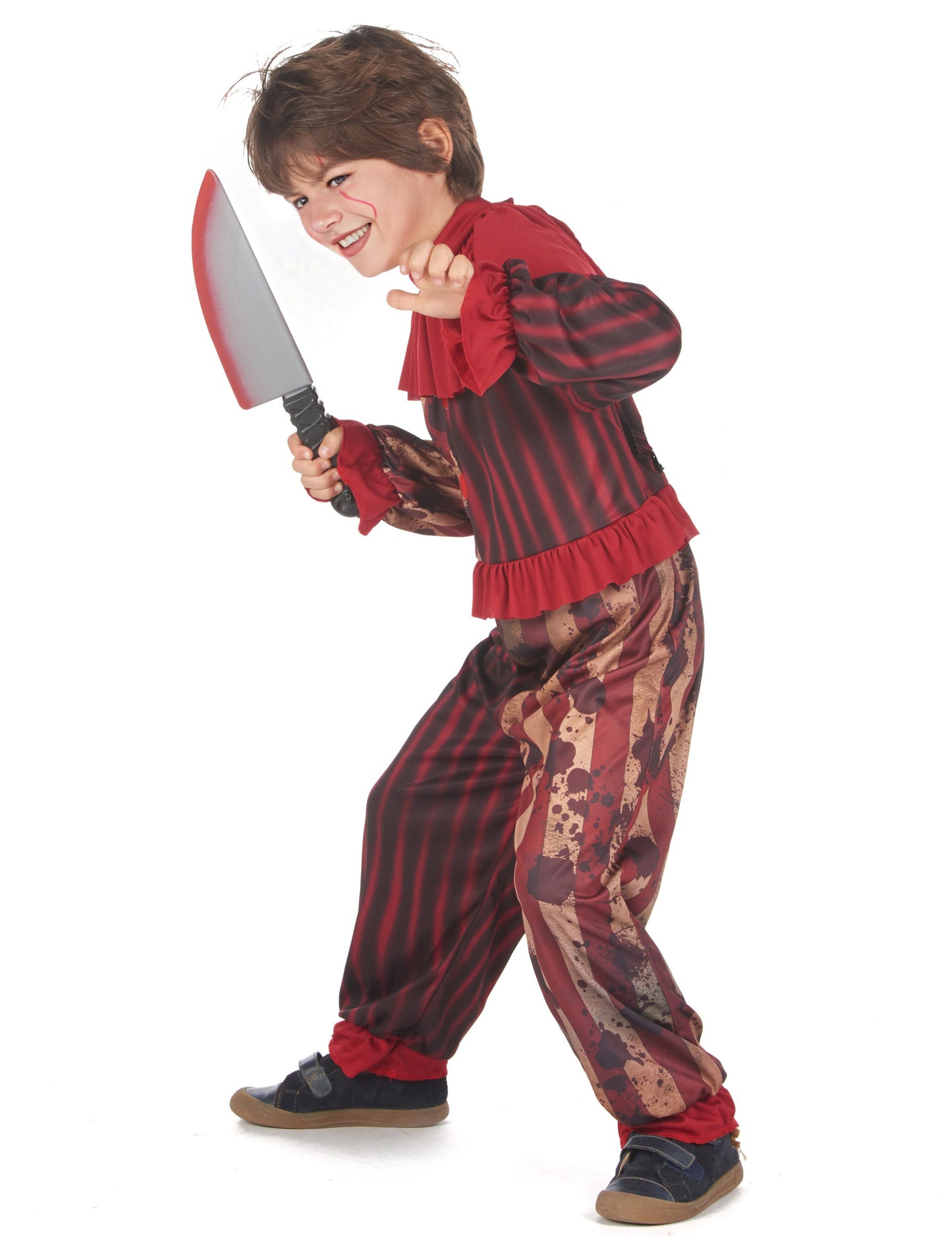 Terifiant băiat roșu terifiant deghizare clovn