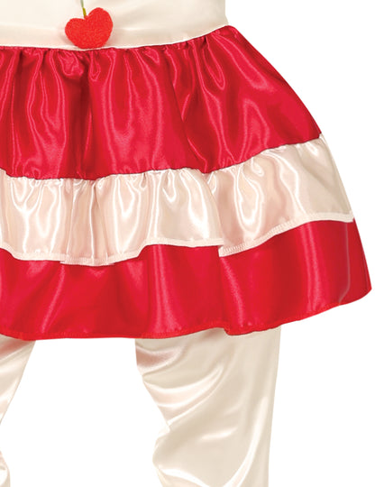 Costum de clovn alb și roșu terifiant pentru adolescenți