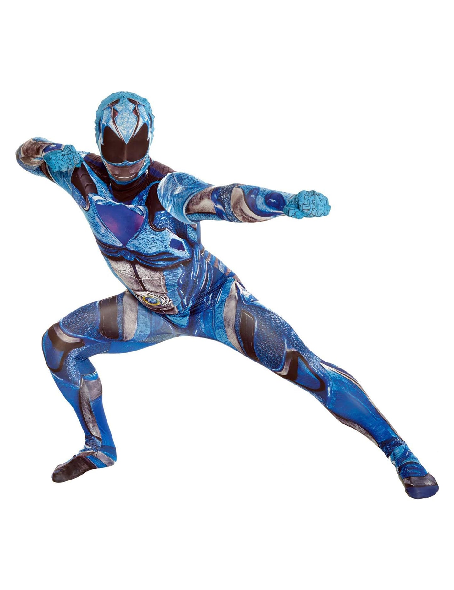 Combinație albastră deghizare Power Rangers Deluxe Morphsuits pentru adulți