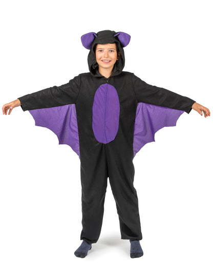 Costum de combinație de bâtă de băieți negri și violet