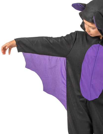 Costum de combinație de bâtă de băieți negri și violet