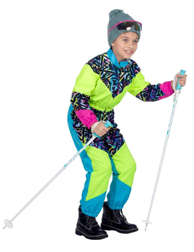 Costum combinezon de schi anii 80 pentru copii