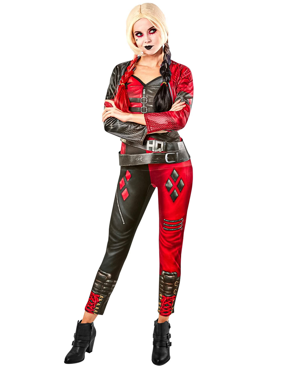 Vedere din față a costumului salopetă Harley Quinn Suicide squad 2