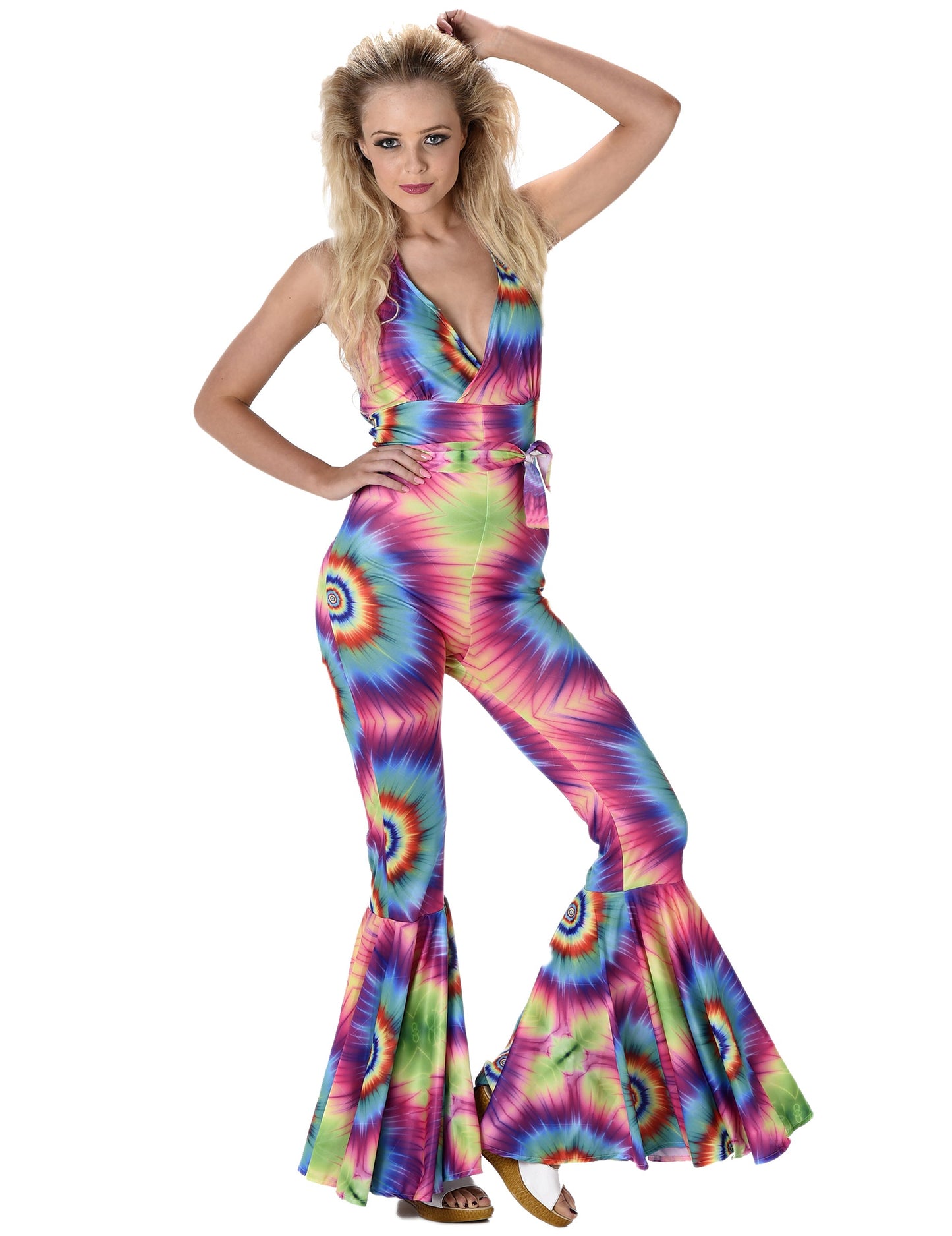 Costum de cuplu hippie psihedelic pentru adult