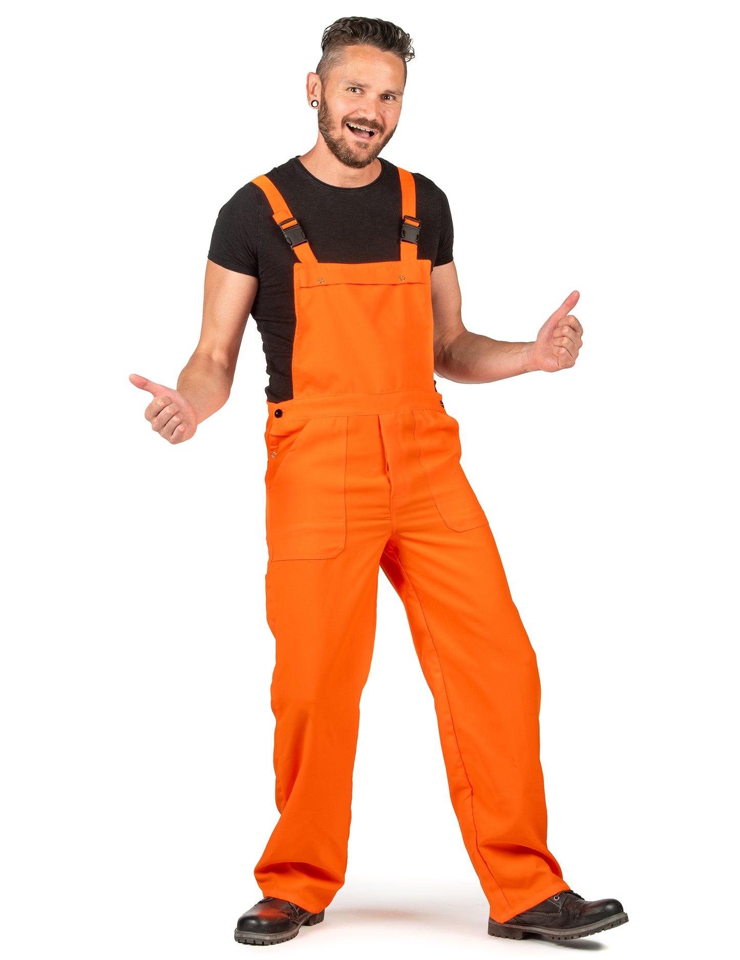 Costum combinat de portocaliu fluo adult