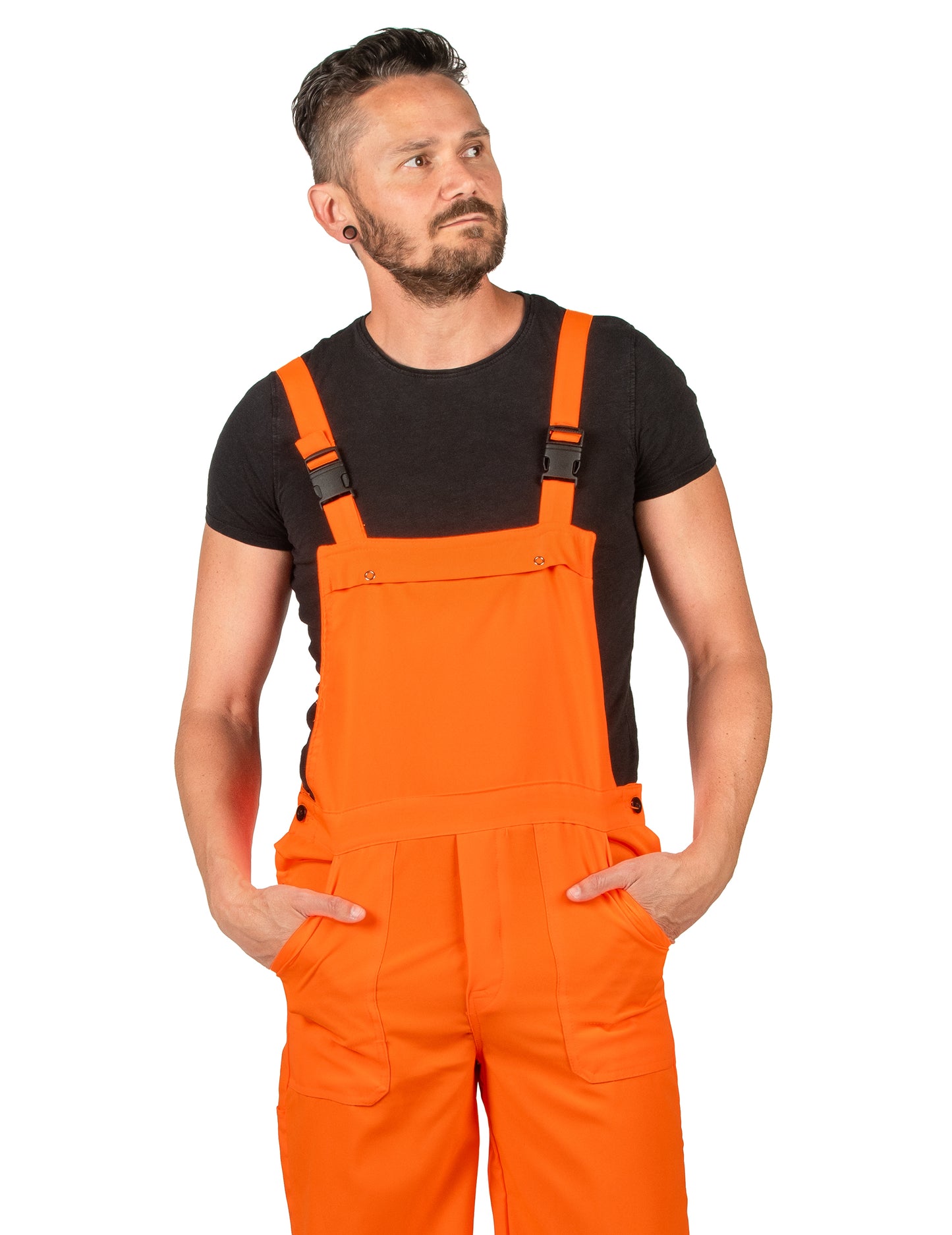 Costum combinat de portocaliu fluo adult