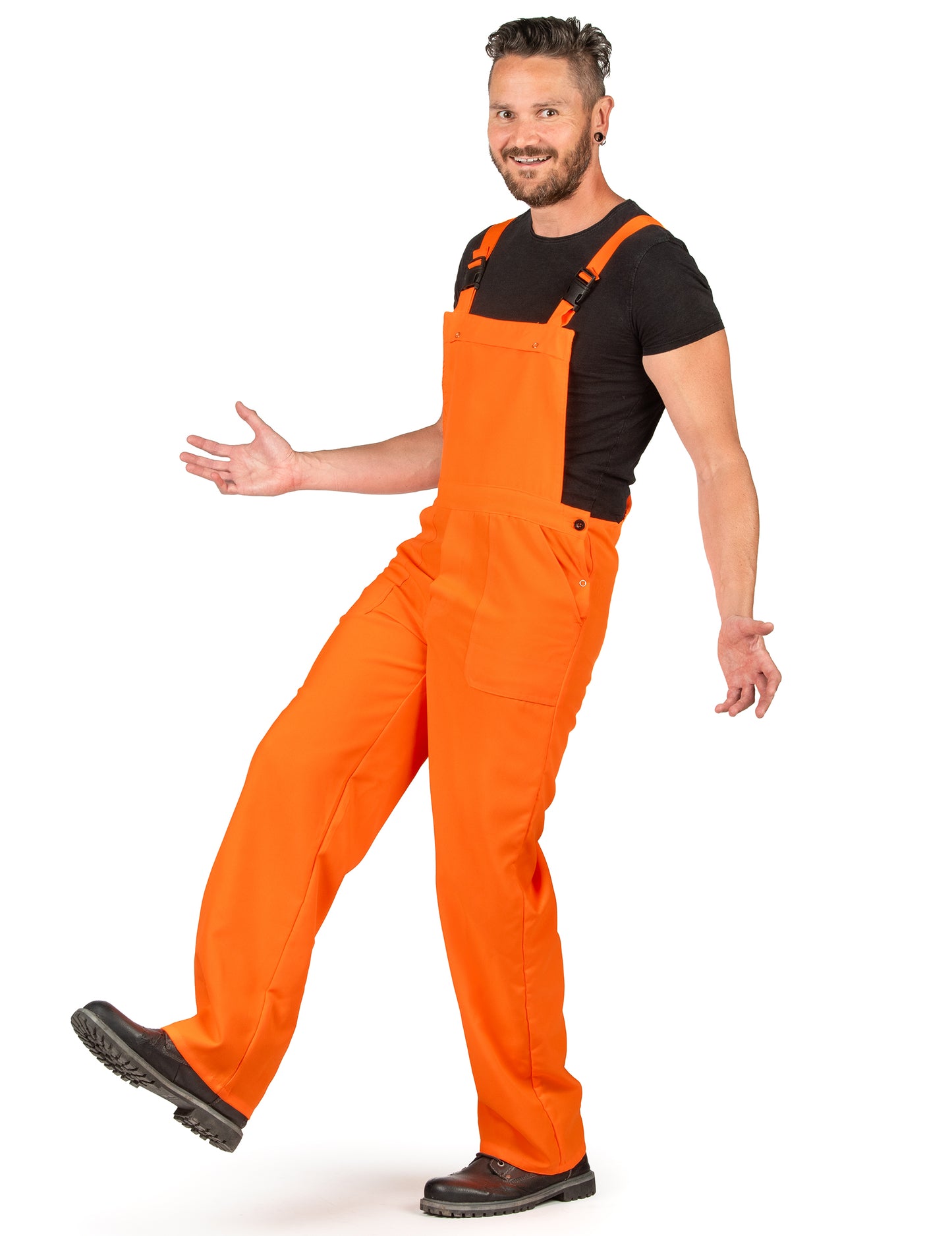 Costum combinat de portocaliu fluo adult