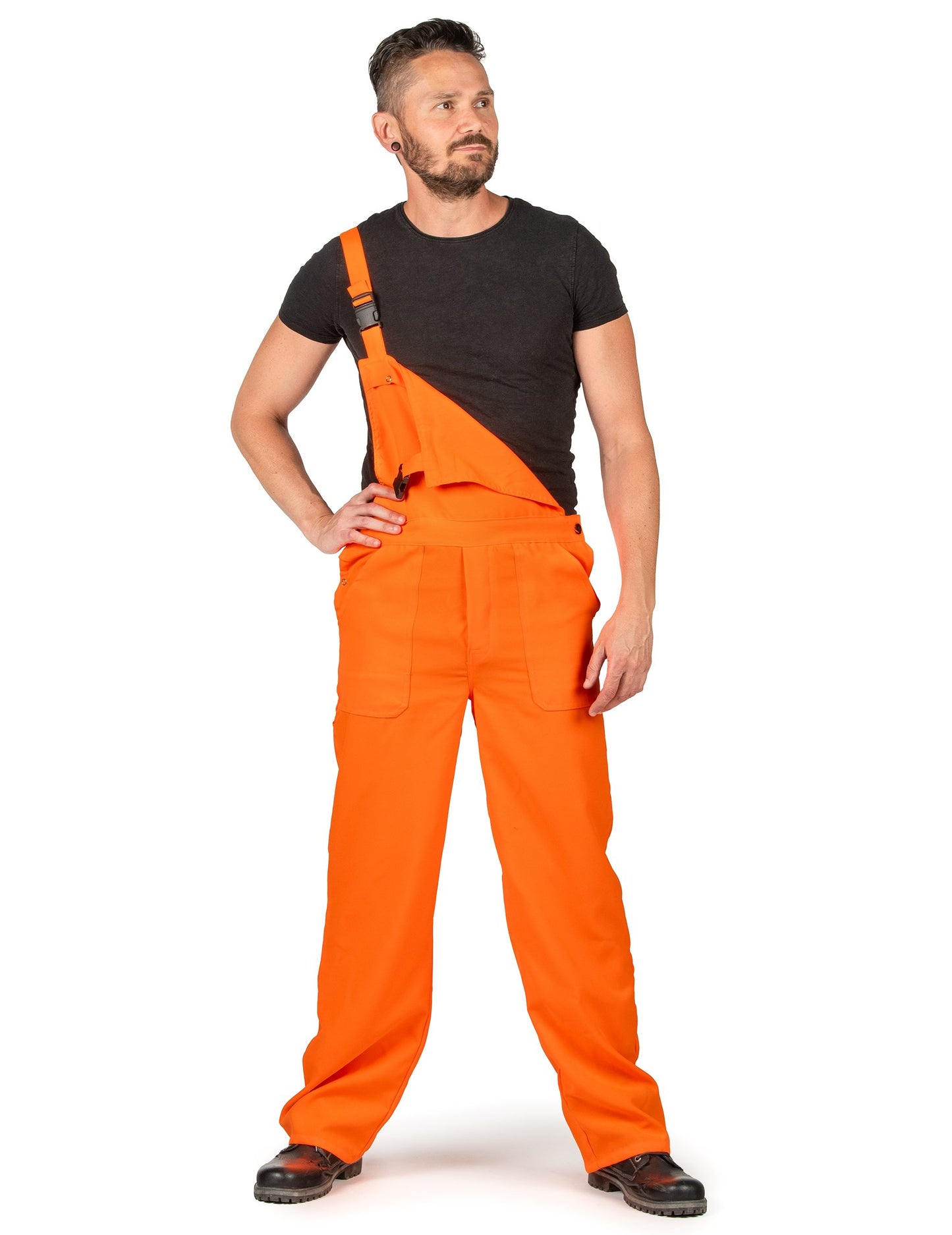 Costum combinat de portocaliu fluo adult