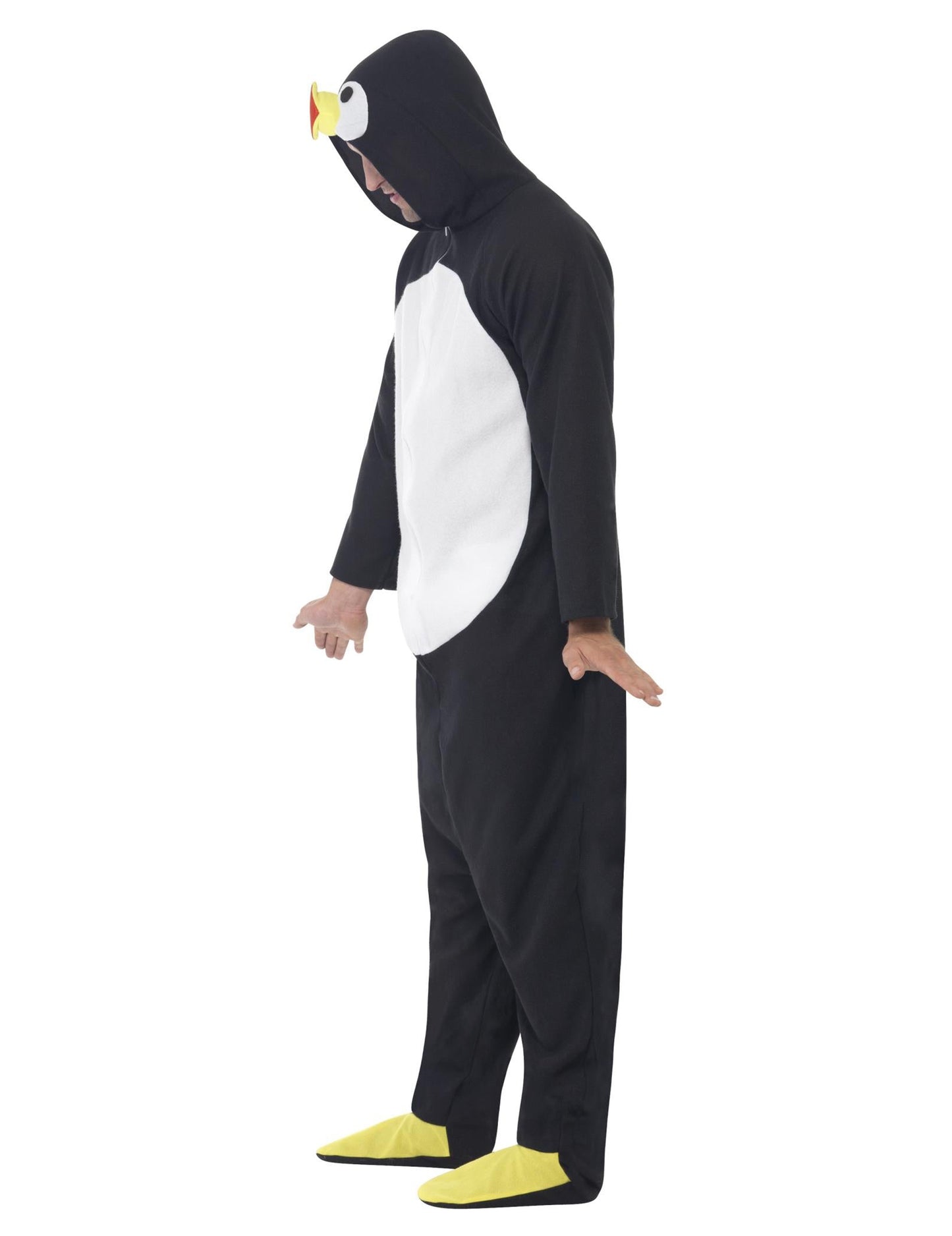 Costum combinat de pinguin cu capotă pentru adulți
