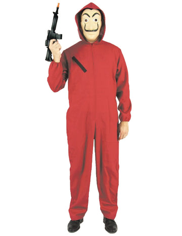 Costum deghizare combinezon hoț roșu adult 