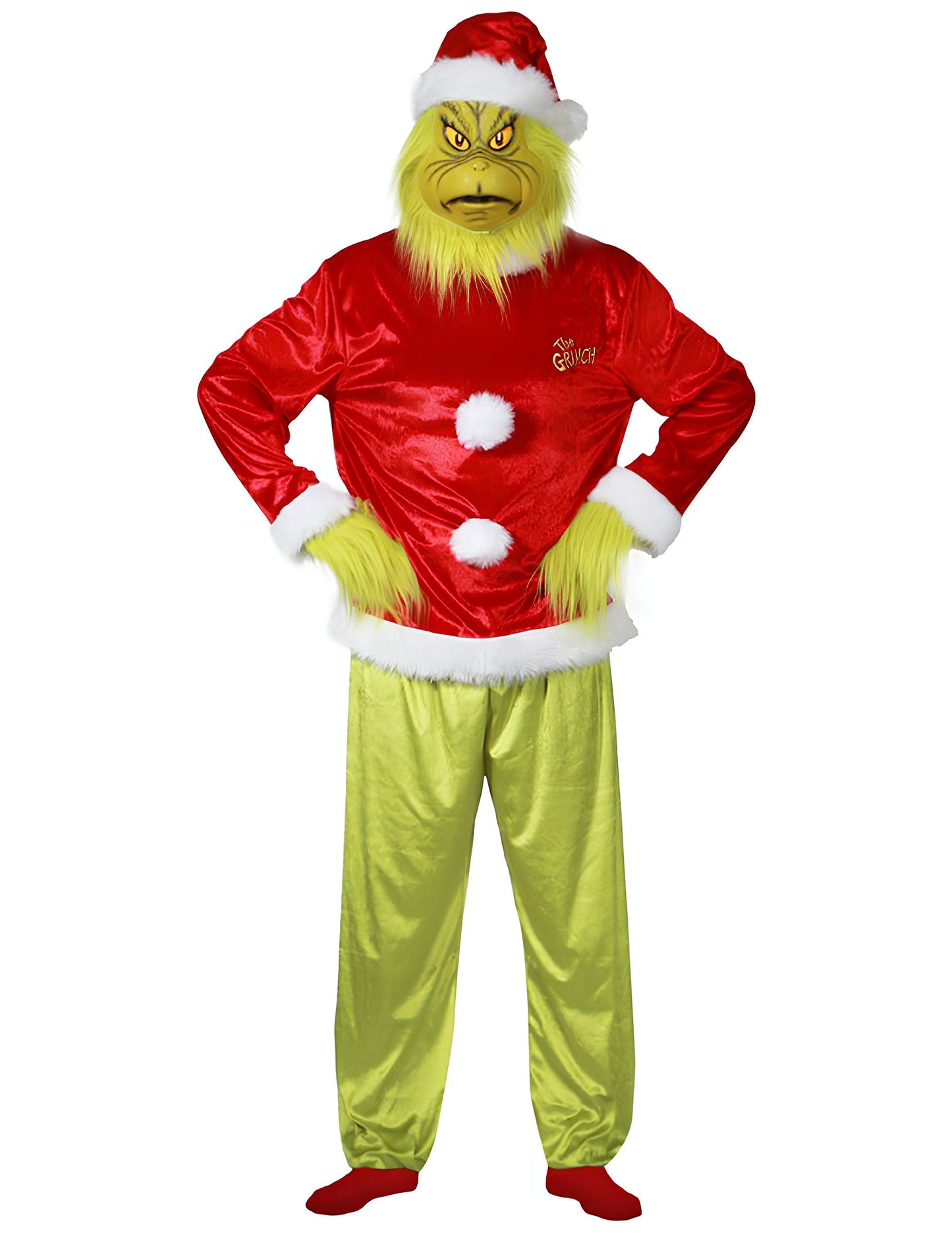 Costum de cuplu Grinch și Moș Crăciun pentru adulți