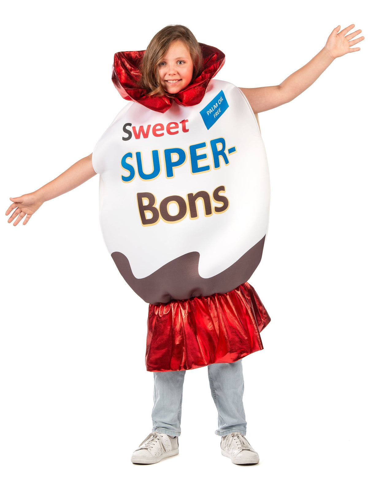 Vue de face du déguisement de confiserie superbon