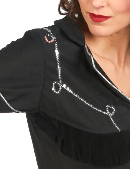 Costum de fată de vacă femeie rochie neagră