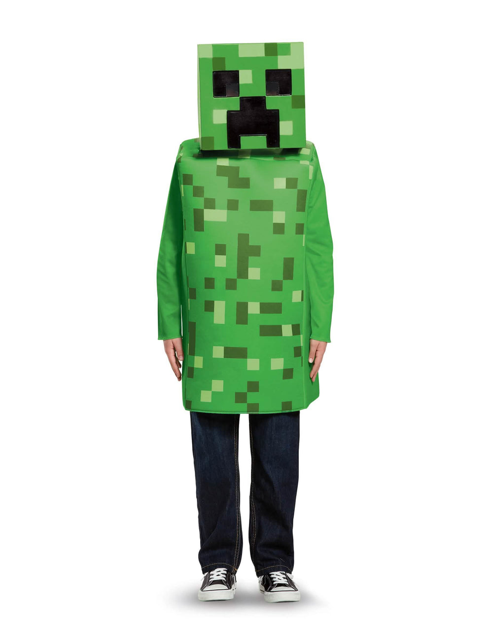 Vedere din față a costumului Creeper Minecraft pentru copil