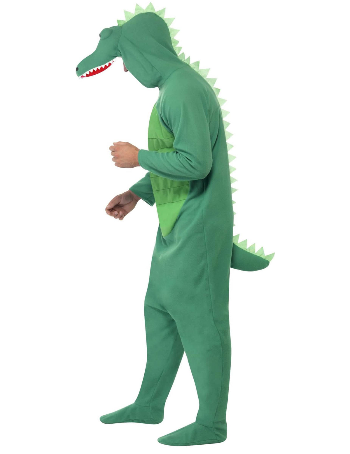 Vedere din profil a costumului de crocodil pentru adult