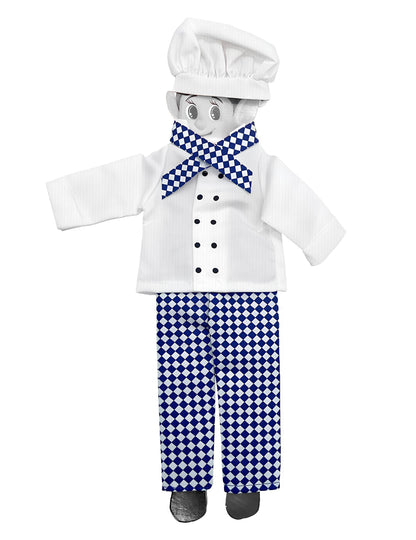 Costum de bucătar din 4 piese pentru păpușă elf năzdrăvană