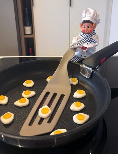 Costum de bucătar din 4 piese pentru păpușă elf năzdrăvană