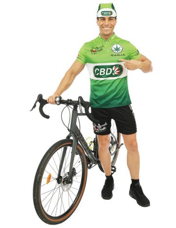 Costume verde de ciclism CBD pentru bărbați
