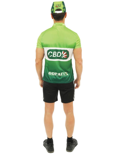 Vue de dos du déguisement cycliste CBD