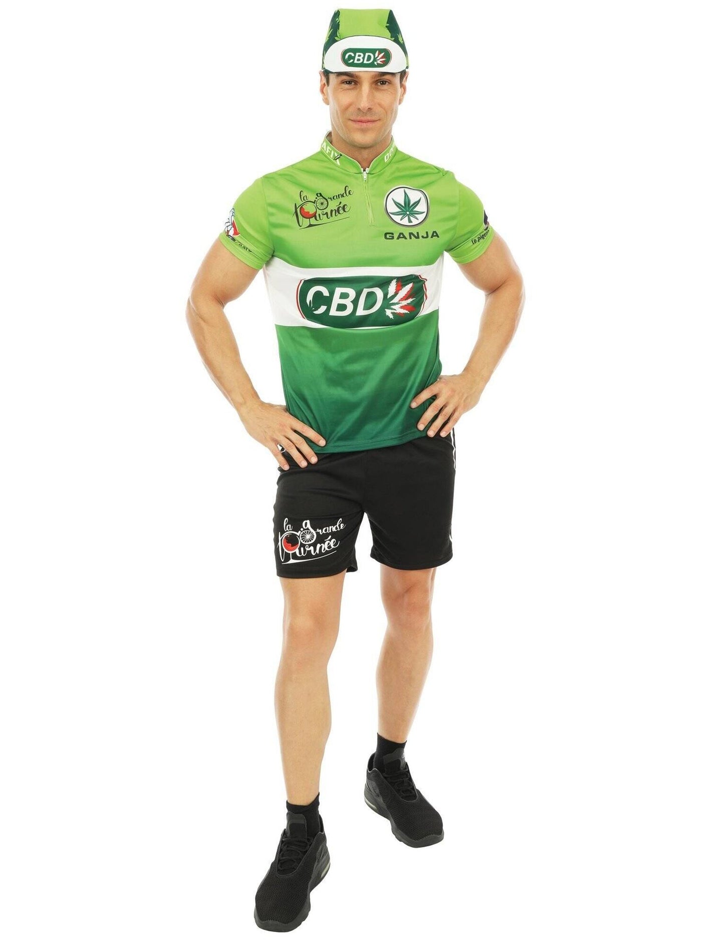 Vue de face du déguisement cycliste CBD