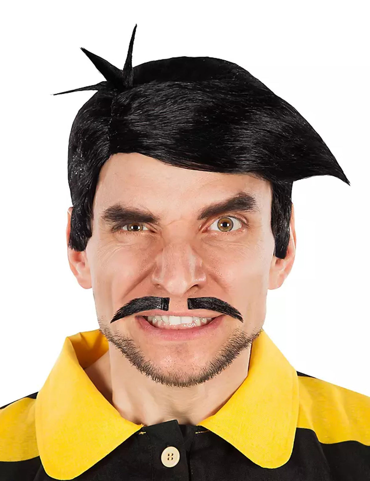 Perruque et moustache noires du déguisement Dalton pour homme