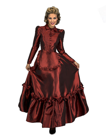 Costum doamnă a Vestului stacojie pentru femei 