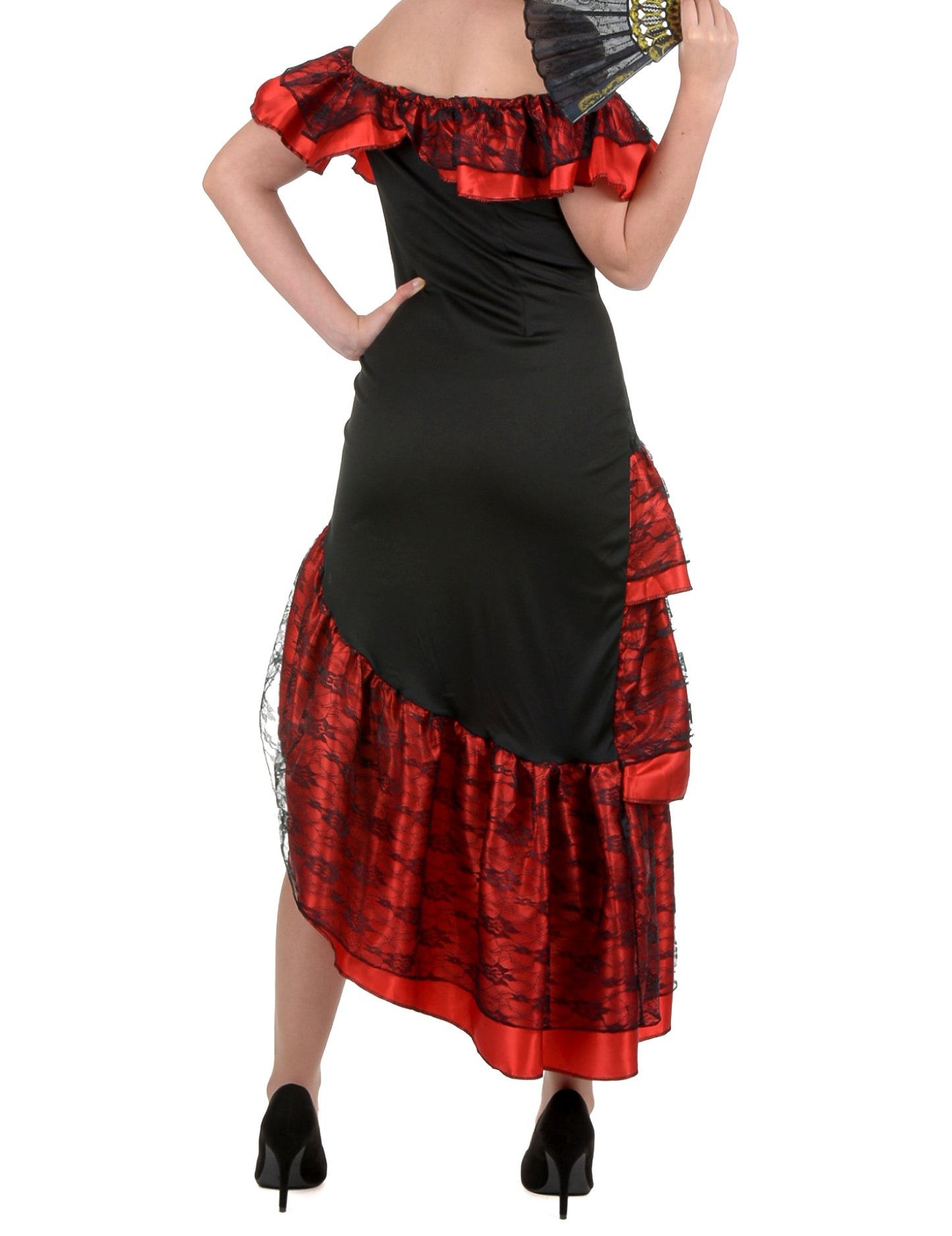 Déguisement danseuse de flamenco femme rouge et noir