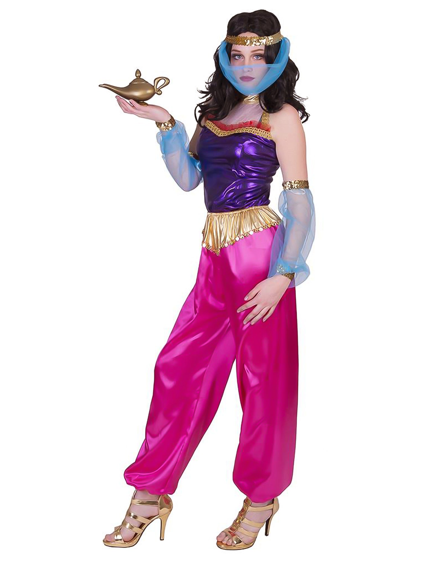 Costum de dansator oriental cu coafura femeilor