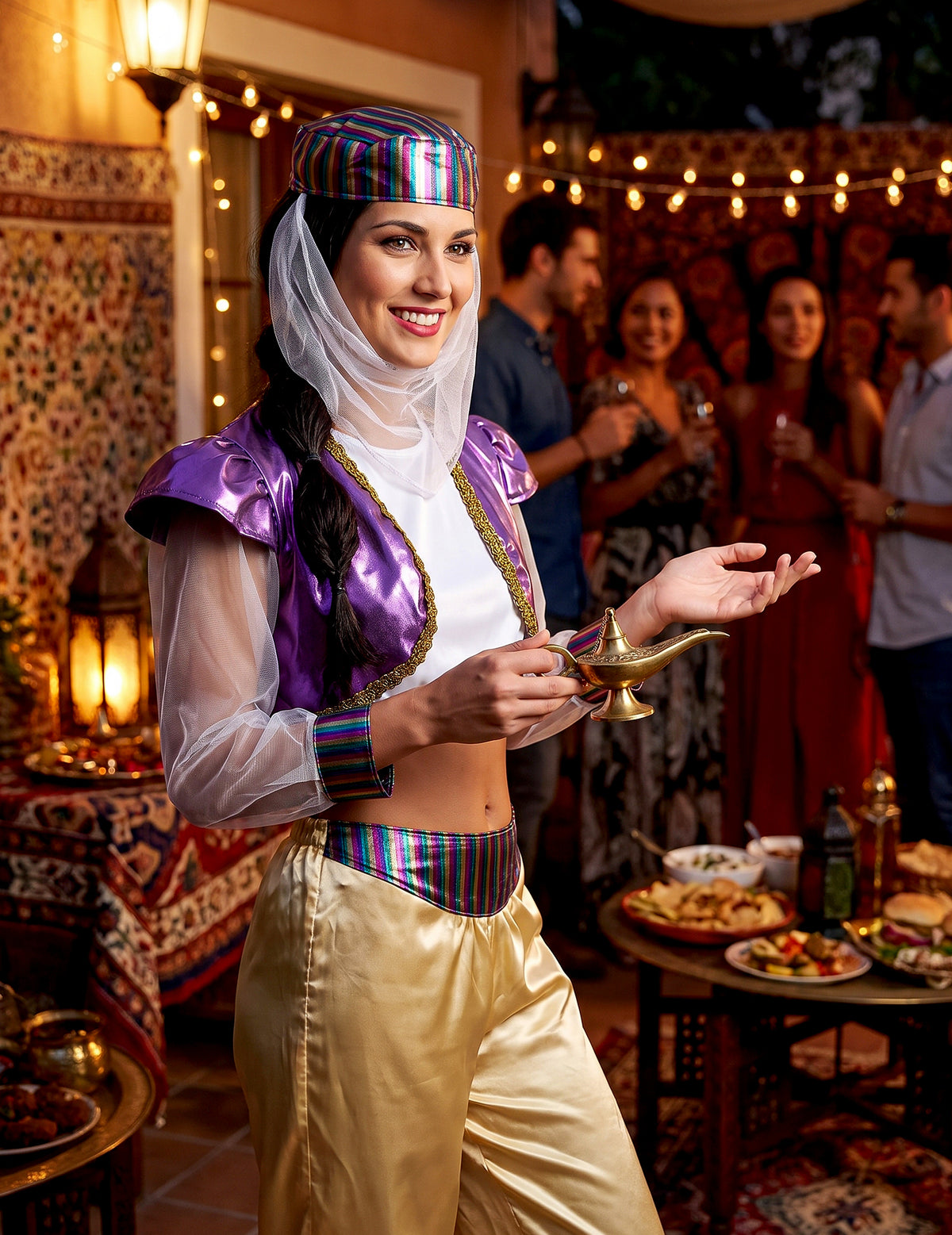 Costum de dansator oriental colorat pentru femei